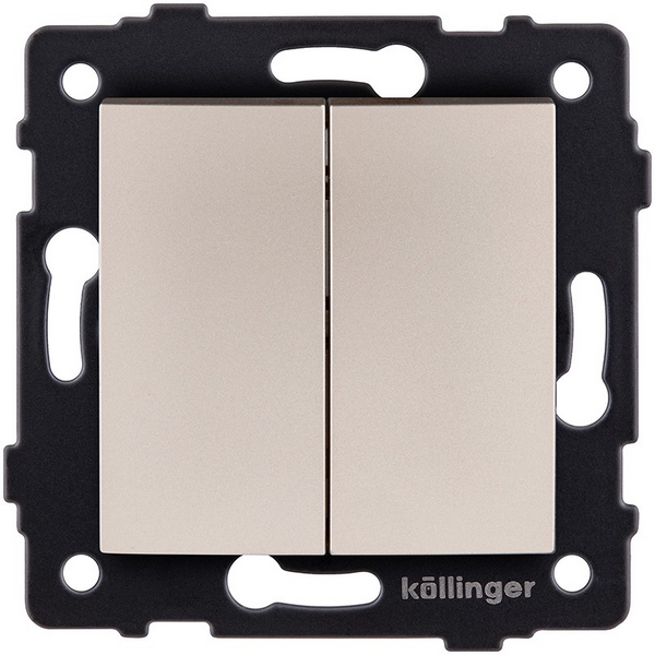 

Выключатель 2-клавишный проходной 10А/250В изогнутый, золотой Kollinger REA-R-009GD для Aspekt, Eleganz, Reflex, Золото, Aspekt REA-R-009GD