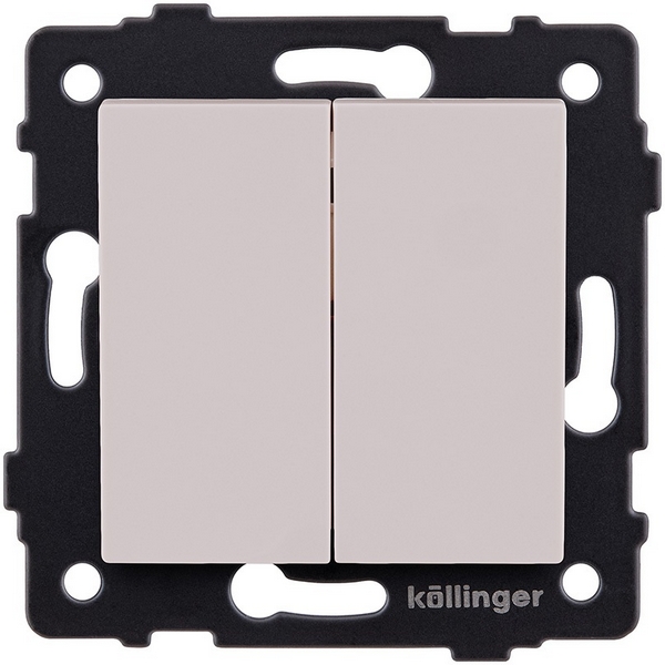 Изображение товара Выключатель 2-клавишный 10А/250В IP20 кашемир Kollinger REA-S-007CM