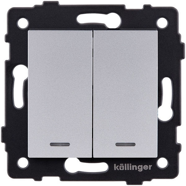 

Выключатель 2-клавишный 10А/250В с LED подсветкой, серый Kollinger REA-S-008GY для Aspekt, Eleganz, Reflex, Aspekt REA-S-008GY