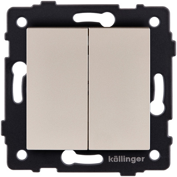 Изображение товара Выключатель проходной 2клавишный Kollinger REA-S-009GD золото 10А 250В