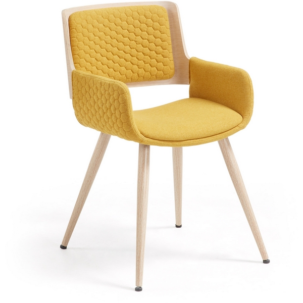 

Обеденный стул La Forma (ex Julia Grup) Angie (Желтый,Горчичный/ Фанера,Сталь,Пена), Angie 053161