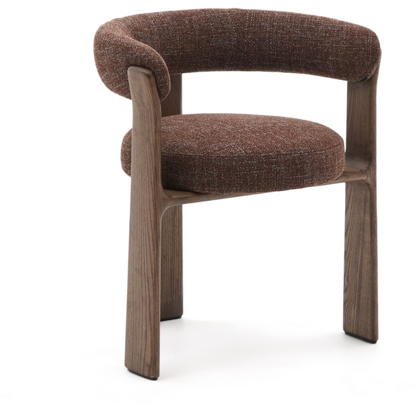 

Granite Стул на 3 ножках из коричневого шенилла и массива ясеня в отделке орех арт.207767 La Forma (ex Julia Grup), Коричневый, granite 207767