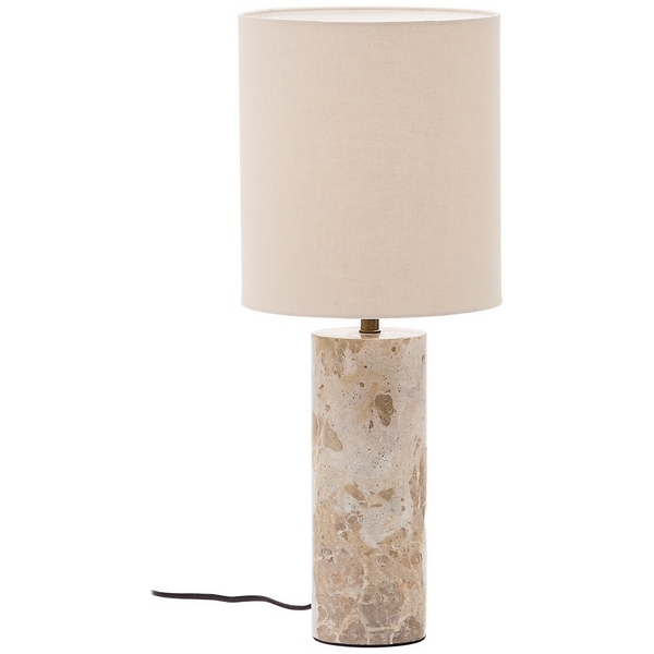 Изображение товара Настольная лампа La Forma Raze с тканевым абажуром и мраморной арматурой