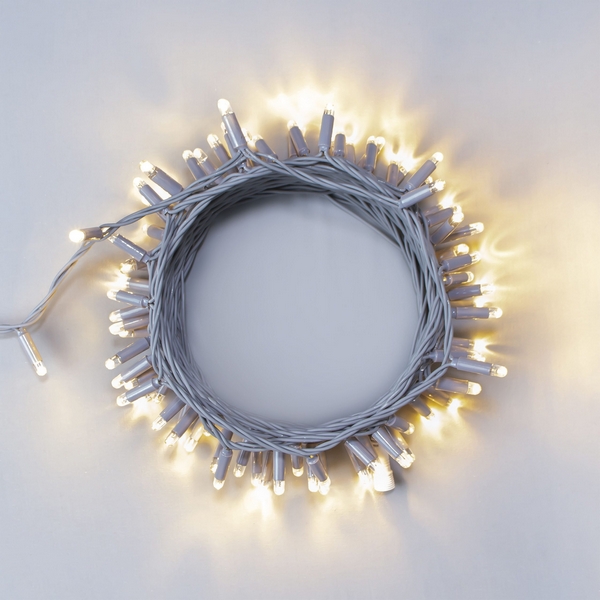 

Гирлянда Нить 10м тепло-белая 24В, 100 LED, провод серый каучук 2,3мм, IP65 Laitcom ECO100-5-1WW, Нить ECO100-5-1WW