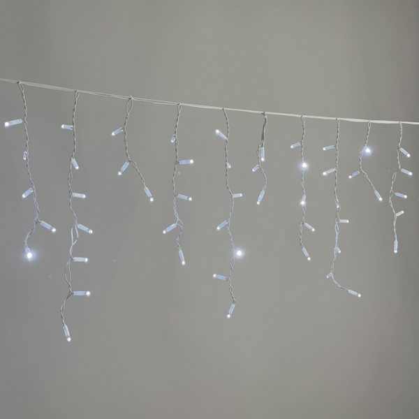 

Гирлянда Бахрома 3,1 x 0,5 м белая 220В, 120 LED, провод белый каучук 2,3мм, IP65 Laitcom ECO120-8-2W, Бахрома ECO120-8-2W