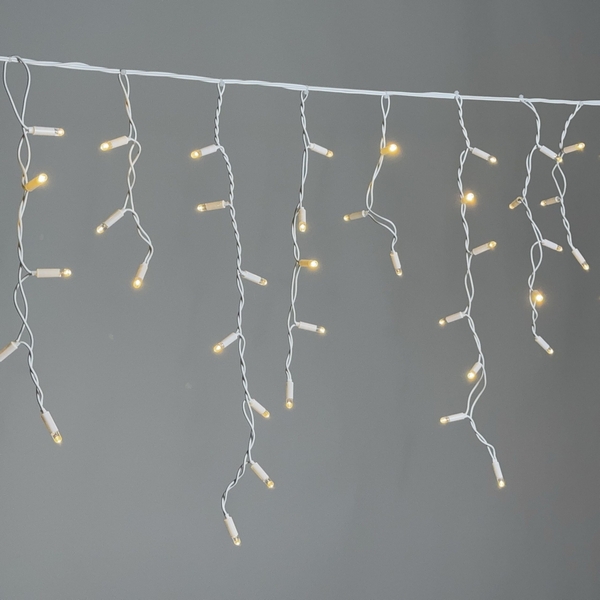 

Гирлянда Бахрома 3,1 x 0,5 м тепло-белая 220В, 120 LED, провод белый каучук 2,3мм, IP65 Laitcom ECO120-8-2WW, Бахрома ECO120-8-2WW