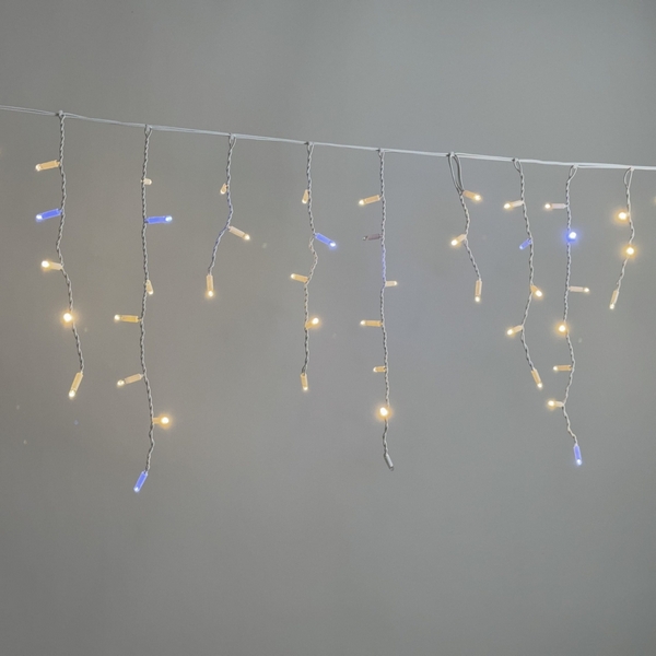 

Гирлянда Бахрома 3,1 x 0,5 м тепло-белая с мерцанием белого диода 220В, 120 LED, провод белый каучук 2,3мм, IP65 Laitcom ECO120BLW-8-2WW, Бахрома ECO120BLW-8-2WW