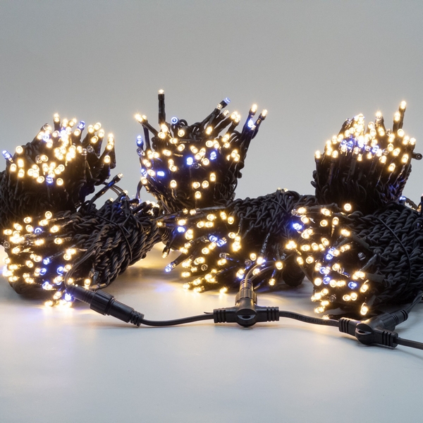 

Комплект 3 тепло-белых нити по 20м с мерцанием белого диода, 600 LED, провод черный каучук 2,3мм, IP54 Laitcom ECO600BLW-11-1WW, Комплекты (Спайдеры) ECO600BLW-11-1WW