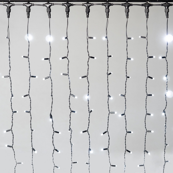 

Гирлянда Занавес 2 x 3 м белый 220В, 600 LED, провод черный каучук 2,3мм, IP65 Laitcom ECO602-1-2W, Занавес ECO602-1-2W