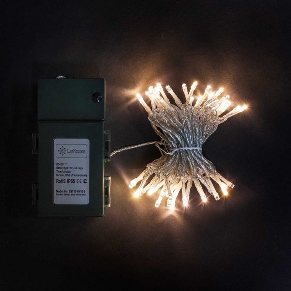 

Гирлянда Нить на Батарейках с Таймером 10м Шампань, LED, Провод Прозрачный Силикон, IP65 Laitcom Нити (на ёлку) EST100-4W10-8CH, Нити (на ёлку) EST100-4W10-8CH