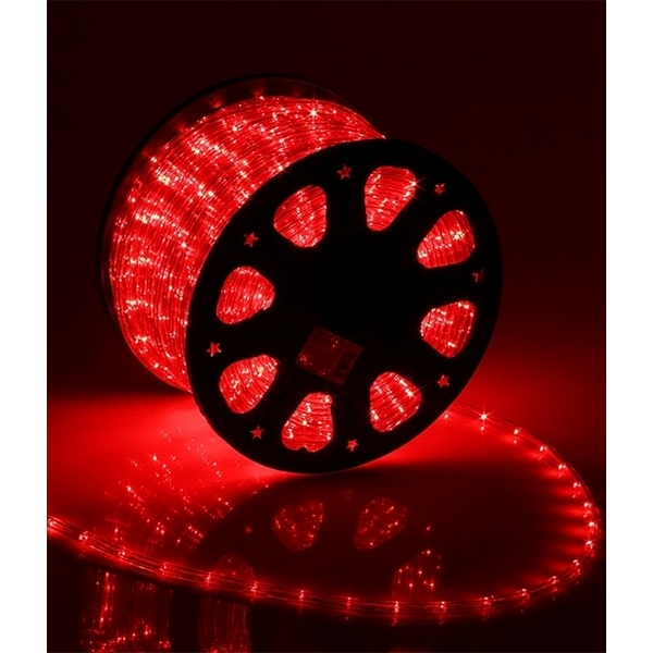 Светодиодный Дюралайт ?13 мм Красный 24В, 36 LED/м, Свечение 360°, IP65, Бухта 100м (Laitcom)