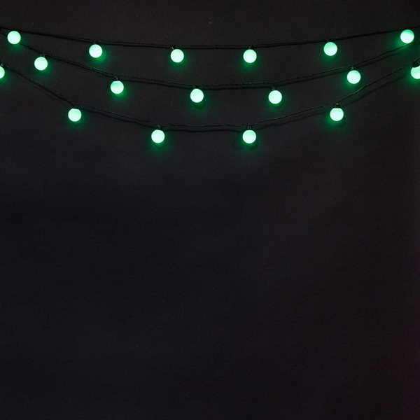 Гирлянда «Шарики» 5м Зеленая, Диаметр Шарика 40мм, LED, Провод Черный Каучук, IP65 Laitcom Нити (на ёлку) HB20-11-2G