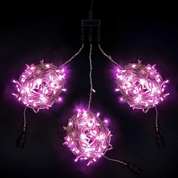 

Комплект 3 Светло-Розовых Нити по 20м Контроллером, LED, Провод Прозрачный Силикон, IP65 Laitcom На деревья KDD600C-10-1BP, На деревья KDD600C-10-1BP