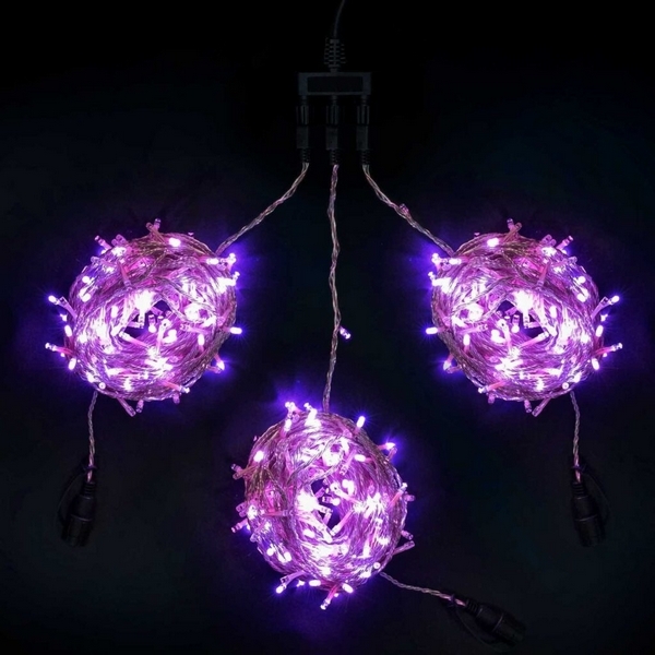 

Комплект 3 Лиловых Нити по 20м Контроллером, LED, Провод Прозрачный Силикон, IP65 Laitcom На деревья KDD600C-10-1L, На деревья KDD600C-10-1L