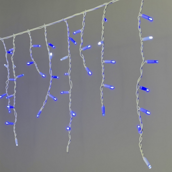 

Гирлянда Бахрома 3,1 x 0,5 м синяя с мерцанием белого диода 220В, 120 LED, провод белый Laitcom LL120BLW-8-2B, Бахрома LL120BLW-8-2B