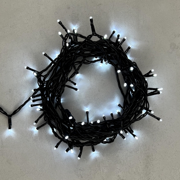 

Гирлянда Нить 10м белая 220В, 100 LED, провод черный ПВХ, IP54 Laitcom PST100-11-2W, Нить PST100-11-2W