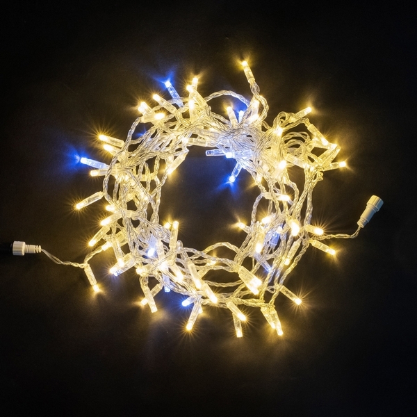 

Гирлянда Нить с Колпачком 10м Шампань с Мерцанием Белого Диода, 100 LED, Провод Прозрачный ПВХ, IP65 Laitcom, Нити (на ёлку) PST100BLWCAP-10-2CH