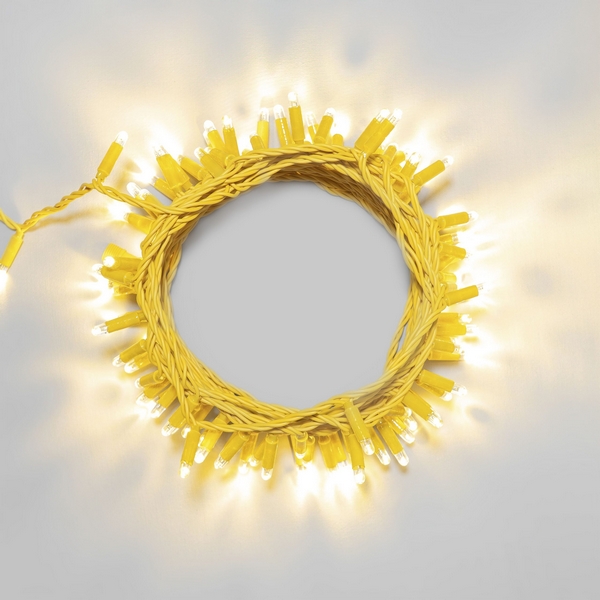 

Гирлянда Нить с колпачком 10м тепло-белая 24В, 100 LED, провод золотой ПВХ, IP65 Laitcom PST100CAP-12-1WW, Нить PST100CAP-12-1WW