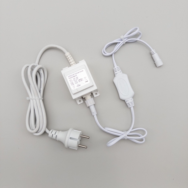 

Трансформатор 30W с выпрямителем для Нитей 24В, до 600 LED, провод белый каучук, IP65 Laitcom PTR30-3A-W, PTR30-3A-W