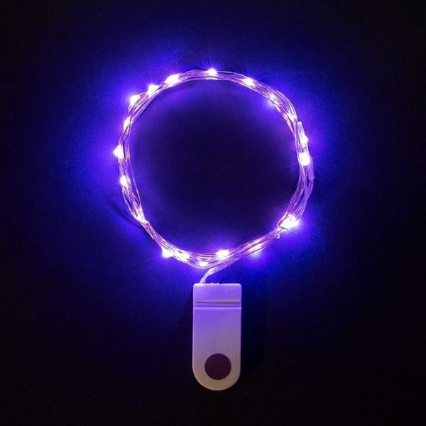 Гирлянда на Батарейках 2м Пурпурная, LED, Провод Прозрачный Проволока, IP20 Laitcom Роса Rosa 20-3AG10-PU