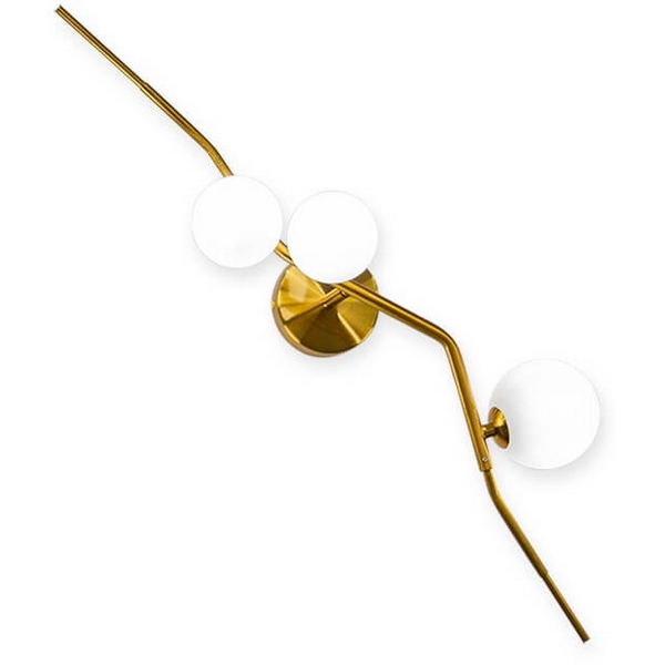 Изображение товара Настенный светильник L'Arte Luce Arcesso 3 плафона модерн белое стекло латунь