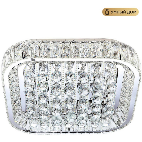 

Потолочная люстра светодиодная хрустальная с управлением смарфоном с регулировкой цветовой температуры и яркости LED4U LED4U L033-500 с функцией УД, Хром;прозрачный, LED4U L033-500 с функцией УД