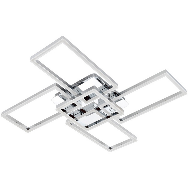 

Потолочная люстра светодиодная на штанге с пультом с гибким неоном с регулировкой цветовой температуры и яркости LED4U LED4U L11004-5 CR, Хром, LED4U L11004-5 CR