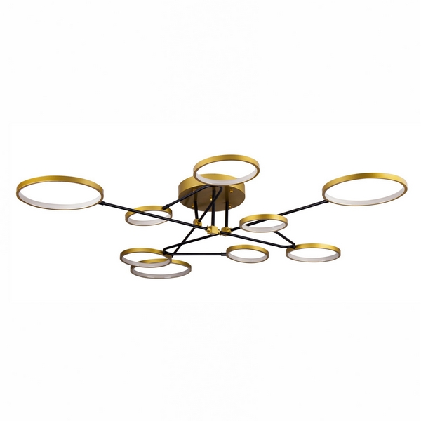

Потолочная люстра светодиодная на штанге с пультом с регулировкой цветовой температуры и яркости LED4U LED4U L200-9, Золото, LED4U L200-9