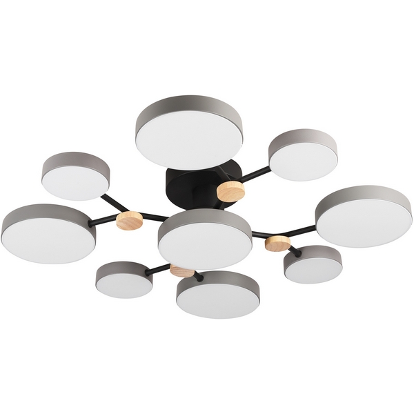 

Потолочная люстра светодиодная с пультом с регулировкой цветовой температуры и яркости LED4U LED4U L3201-780 GR, Серый, LED4U L3201-780 GR