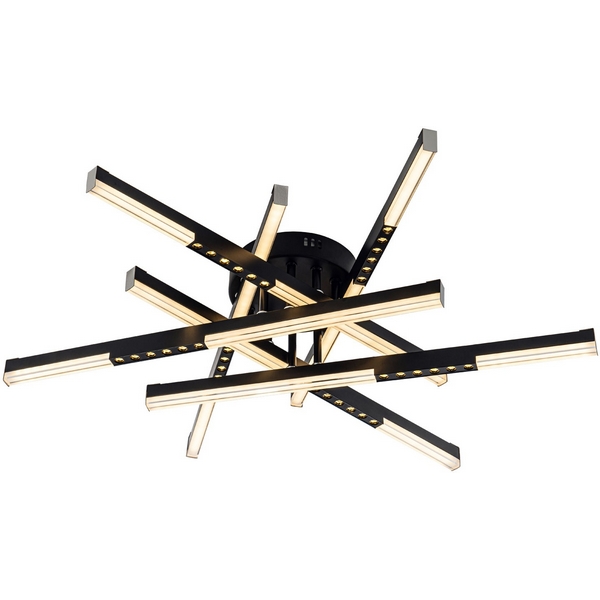 

Потолочная люстра светодиодная на штанге с пультом с регулировкой цветовой температуры LED4U L5116-6 BK, Черный, L5116-6 BK