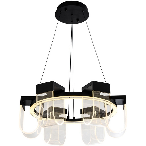 

Подвесной светильник светодиодный с пультом с регулировкой цветовой температуры LED4U LED4U L7707-600 BK, Черный, LED4U L7707-600 BK