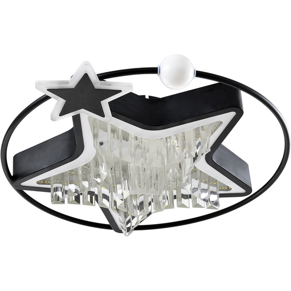 

Потолочный светильник светодиодный хрустальный с пультом с регулировкой цветовой температуры LED4U LED4U L8025-450 BK, Черный, LED4U L8025-450 BK