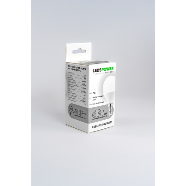 

Лампочка светодиодная E14 6Вт 4000K LEDS POWER 006727 LEDS Power, 006727