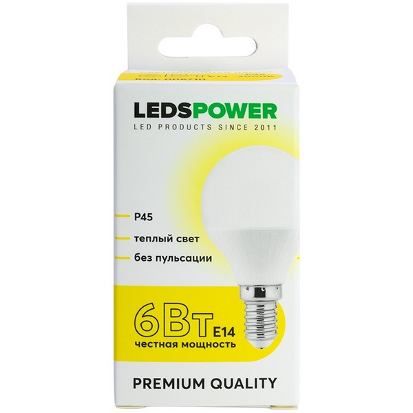 

Лампочка светодиодная E14 8Вт 4000K LEDS POWER 006741 LEDS Power, 006741