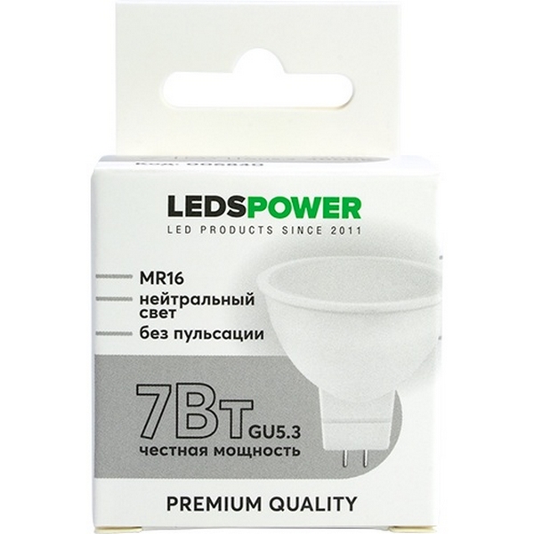 

Лампочка светодиодная GU5.3 7Вт 4000K LEDS POWER 006840 LEDS Power, 006840