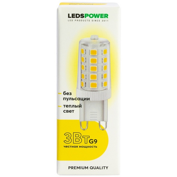 

Лампочка светодиодная G9 3Вт 3000K LEDS POWER 007014 LEDS Power, 007014