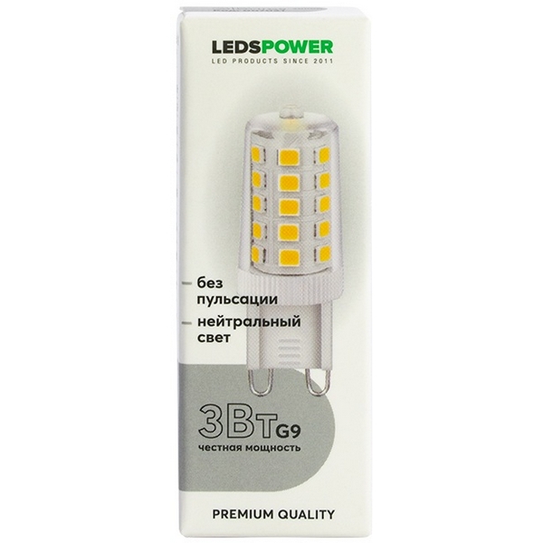 

Лампочка светодиодная G9 3Вт 4000K LEDS POWER 007021 LEDS Power, 007021
