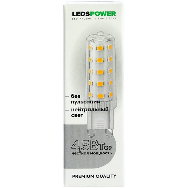 

Лампочка светодиодная G9 4,5Вт 4000K LEDS POWER 007045 LEDS Power, 007045