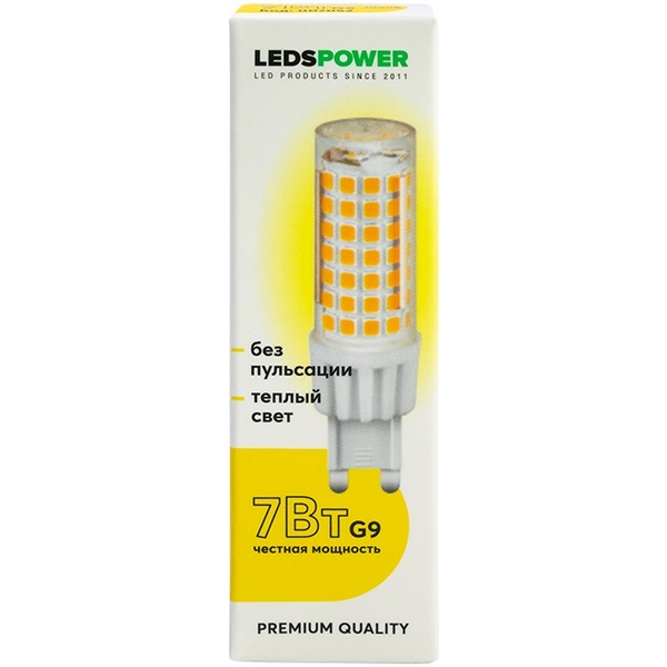 

Лампочка светодиодная G9 7Вт 3000K LEDS POWER 007052 LEDS Power, 007052