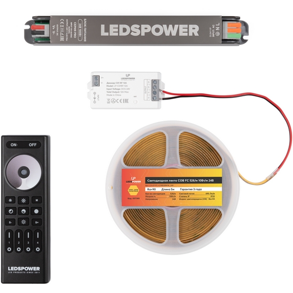 Изображение товара Светодиодная лента 10Вт/м 24В 5м LEDS Power 007380 теплый белый