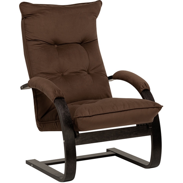 Изображение товара Кресло-трансформер Leset Монако из фанеры и велюра венге бежевое