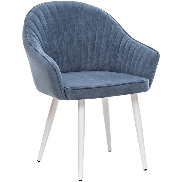 

Стул с подлокотниками Leset Вайд, каркас Белый, велюр Синий () 2500000185731, 2500000185731