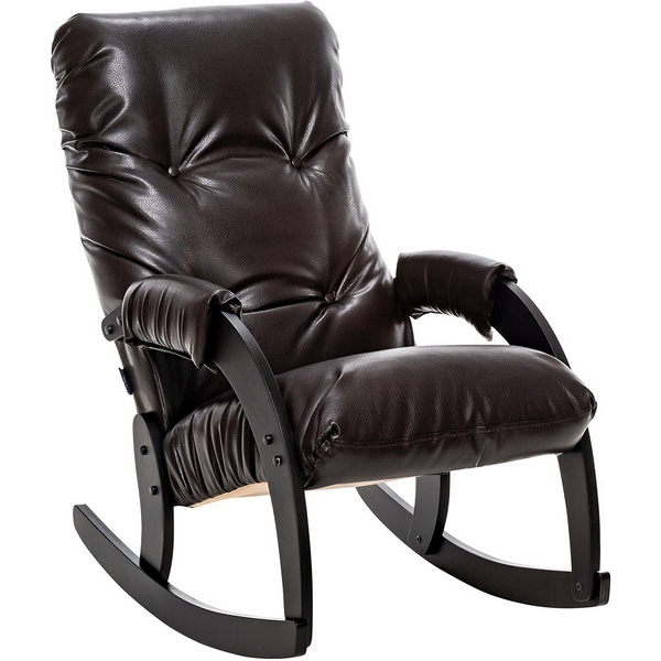 

Кресло-качалка Модель 67 Венге текстура, к/з Varana DK-BROWN Leset, 2500000190940