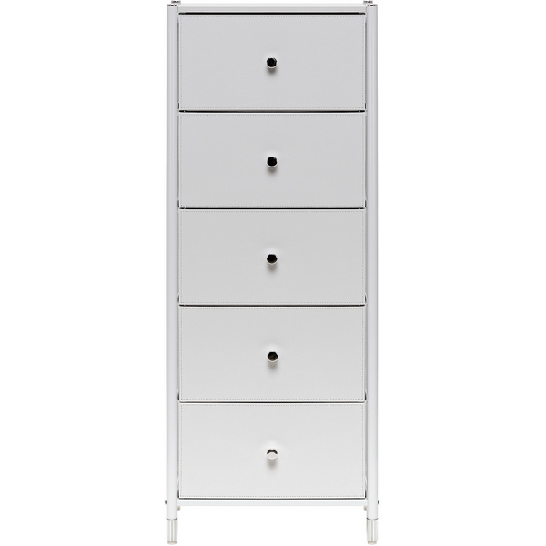 Изображение товара Комод Leset Нирита Хайди белый 5 ящиков сталь экокожа современный стиль