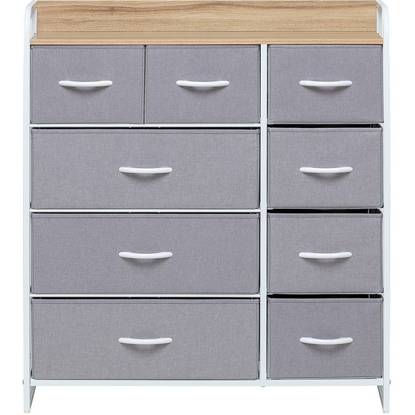 

Комод Leset Ноа 9 ящиков (Сталь,Искусственный лен/Светло-серый) арт.2500000229084, 2500000229084
