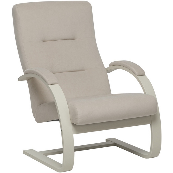 Изображение товара Кресло Leset Монэ из фанеры и велюра, современный дизайн, бежевый