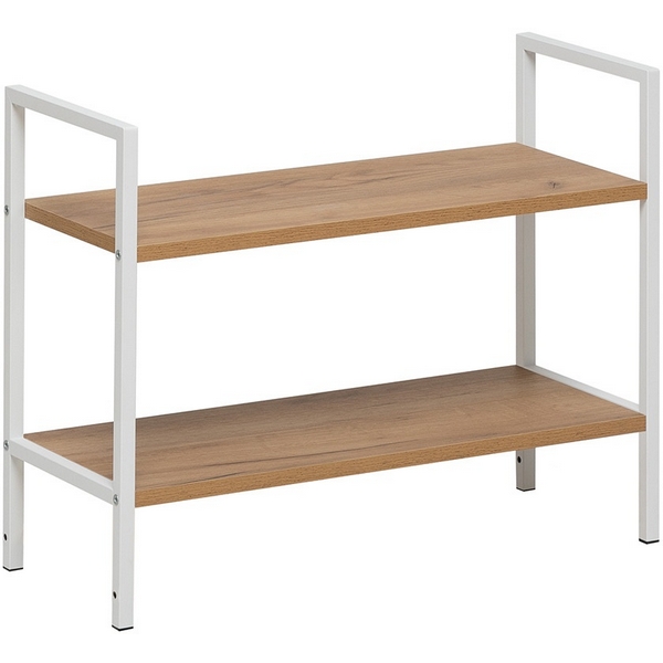 Изображение товара Стеллаж Leset Стилвуд 22 широкий двухполочный в стиле лофт белый и дуб крафт золотой