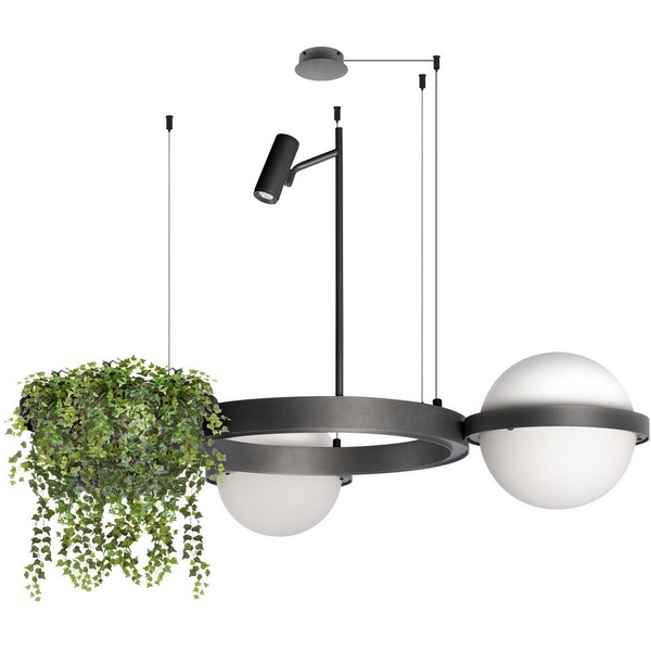 

Подвесной светодиодный светильник Loft It Jardin 10121/2 Dark grey шарики, Белый, Jardin 10121/2 Dark grey