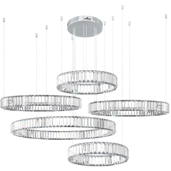 

Подвесной светодиодный светильник Loft It Crystal ring 10135/5 Chrome, Прозрачный, Crystal ring 10135/5 Chrome