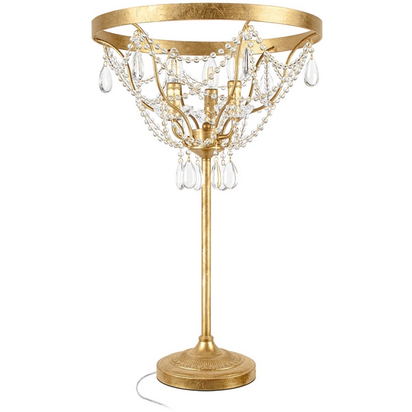 

Настольная лампа со стеклянными подвесками в форме подсвечника Loft It Foil 10430T, Золото, Foil 10430T